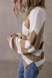 Color Block Round Neck Sweater - Trendsi - Flyclothing LLC