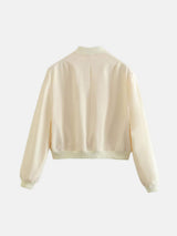 Pocketed Snap Down Baseball Collar Jacket - Trendsi - Flyclothing LLC