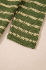 Striped Round Neck Dropped Shoulder Sweater - Trendsi - Flyclothing LLC