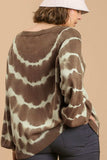 Umgee Full Size Ribbed Hem Tie Dye Round Neck Sweater Plus Size - Trendsi - Flyclothing LLC