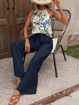 Printed Tank Top and Wide Leg Pants Set - Trendsi - Flyclothing LLC