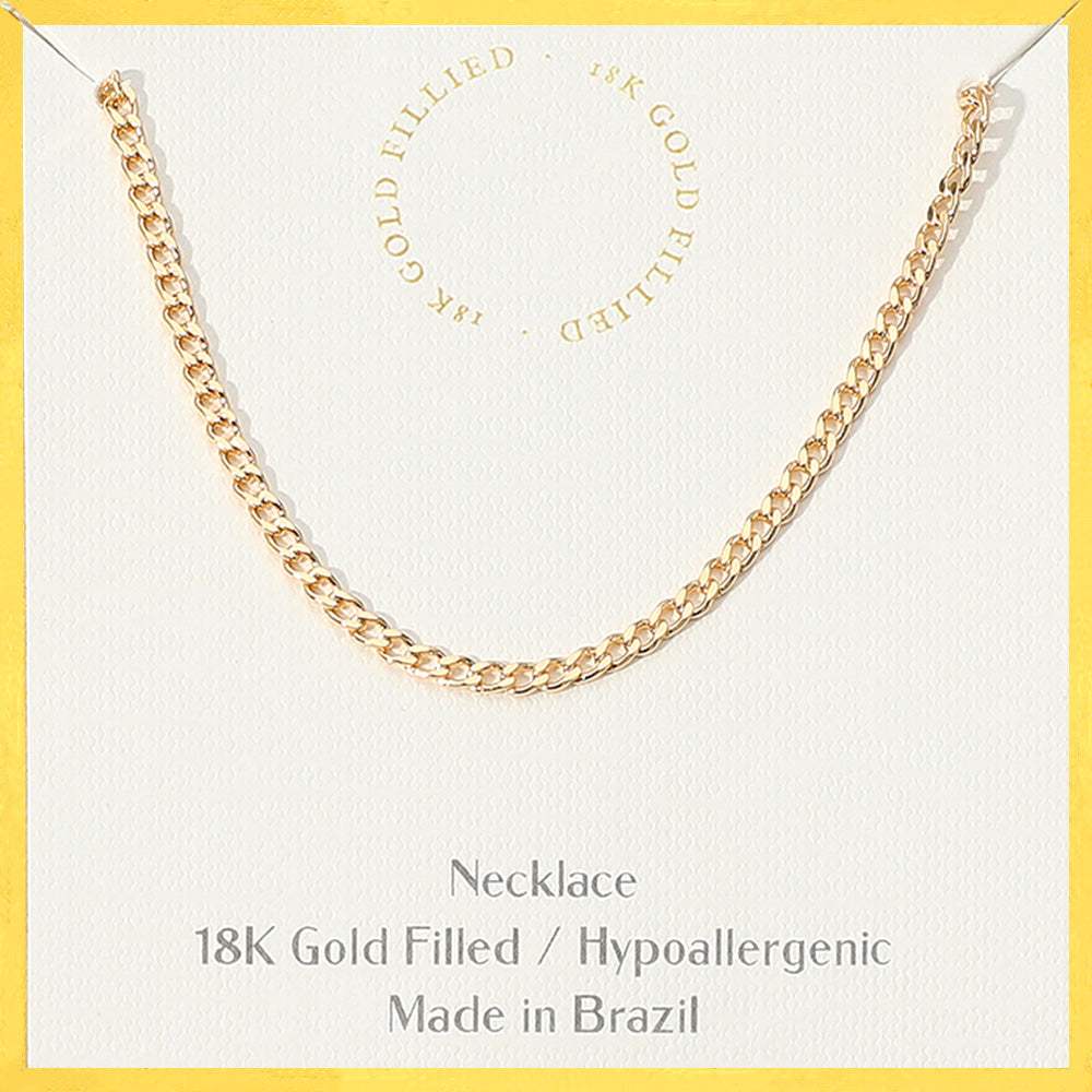 18K Gold Filled Hypoallergenic Cuban Chain Necklace - Madeline Love - Flyclothing LLC