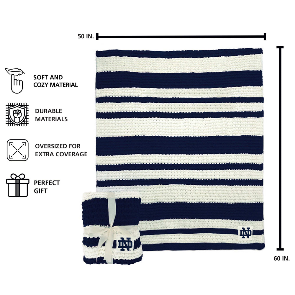 Notre Dame Cable Knit Throw 50x60 - Logo Brands - Flyclothing LLC