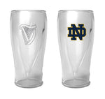 Notre Dame 16oz Guinness Harp Logo Pint Glass - Logo Brands - Flyclothing LLC