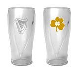 Notre Dame 16oz Guinness Shamrock Logo Pint Glass - Logo Brands - Flyclothing LLC
