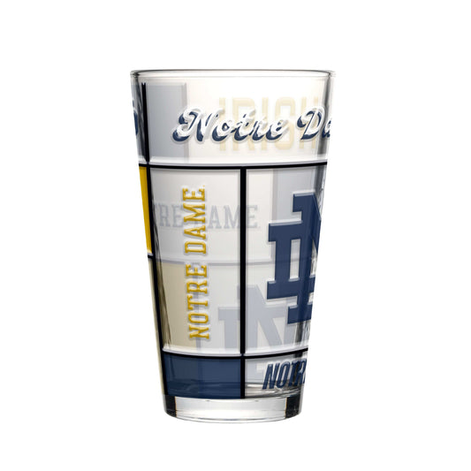 Notre Dame 16oz Quilted Stained Pint Glass - Logo Brands - Flyclothing LLC