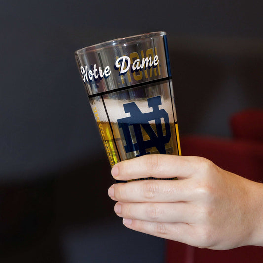 Notre Dame 16oz Quilted Stained Pint Glass - Logo Brands - Flyclothing LLC