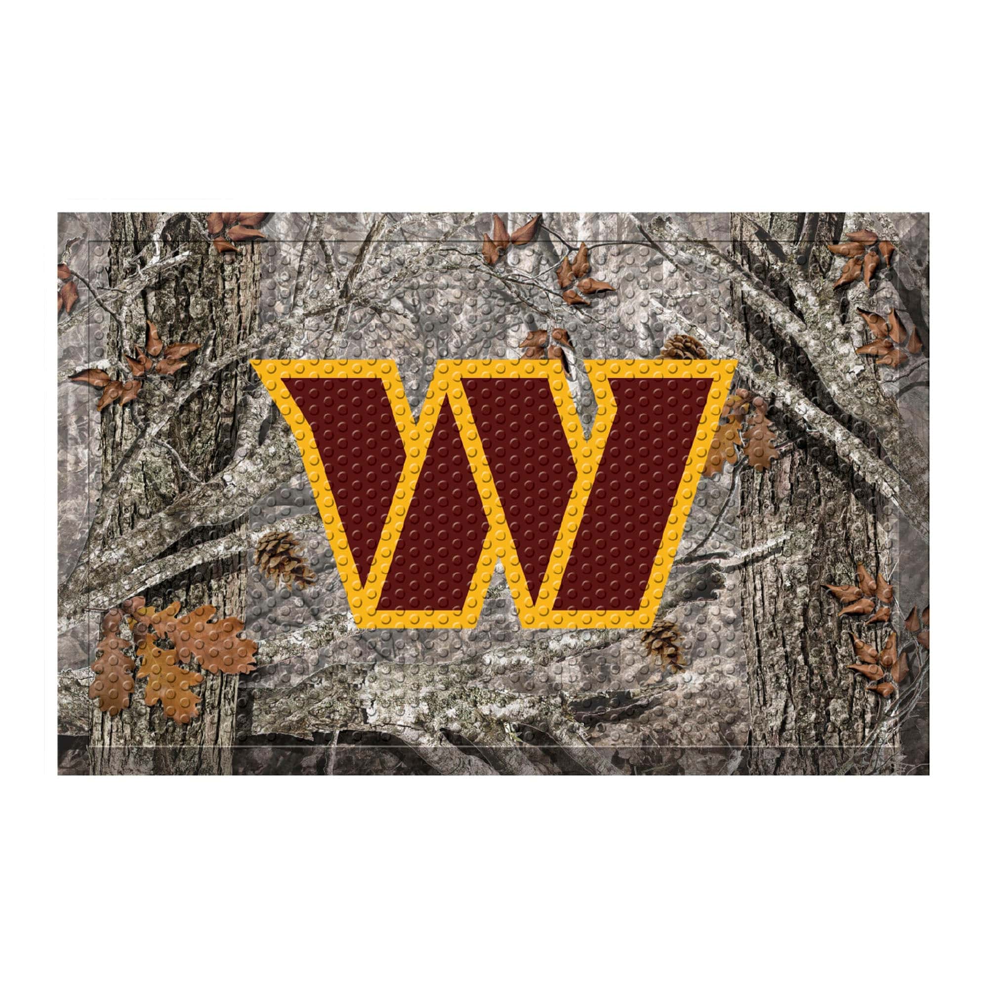 Washington Commanders Rubber Scraper Door Mat Camo