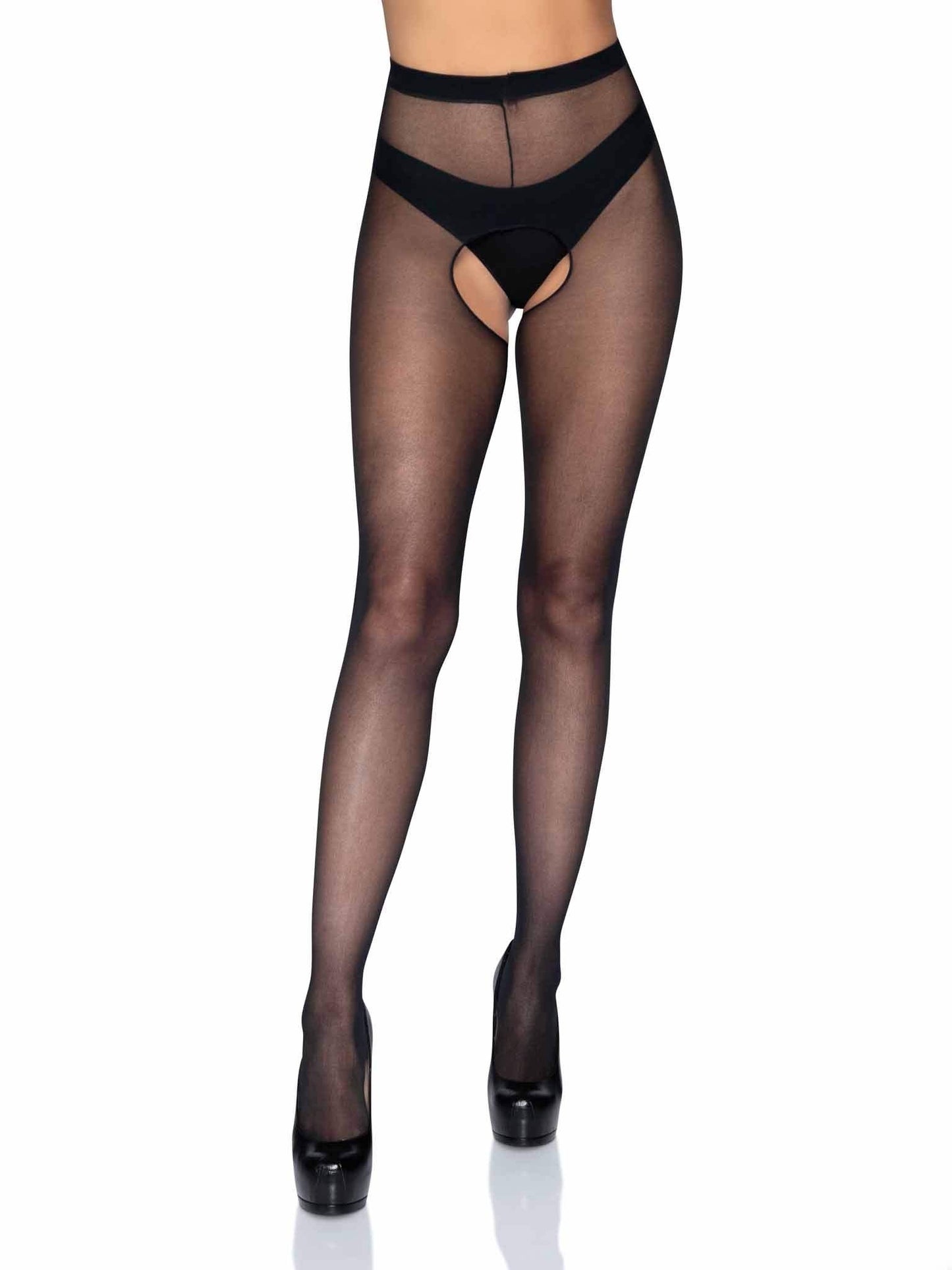 Mercedes Sheer Crotchless Tights
