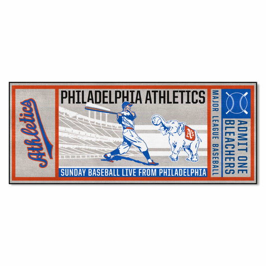 Philadelphia Athletics Ticket Runner Rug - 30in. x 72in. - Philadelphia Athletics