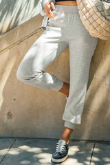 Umgee Full Size High Rise Elastic Waist Knit Joggers with Pockets Plus Size - Trendsi - Flyclothing LLC