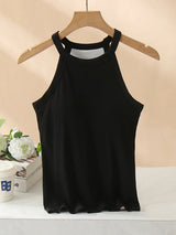 Grecian Neck Tank With Chest Pads - Trendsi - Flyclothing LLC