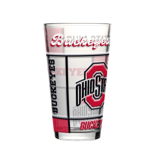 Ohio State 16oz Quilted Stained Pint Glass - Logo Brands - Flyclothing LLC