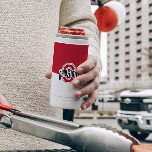 Ohio State Colorblock 12oz Slim Can Coolie - Logo Brands - Flyclothing LLC