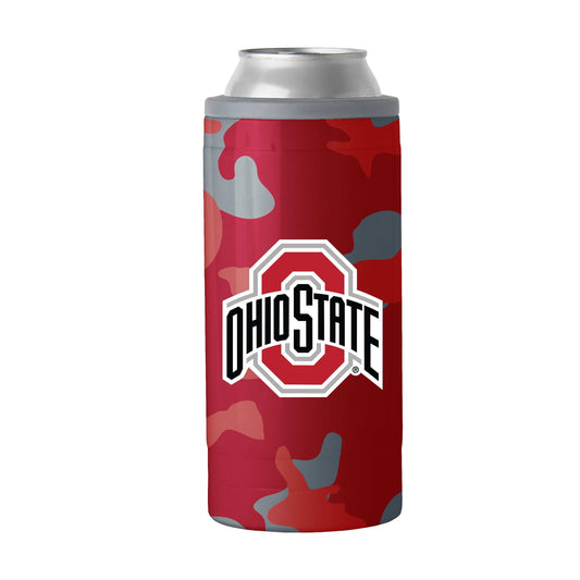 Ohio State Camo Swagger 12oz Slim Can Coolie - Logo Brands - Flyclothing LLC