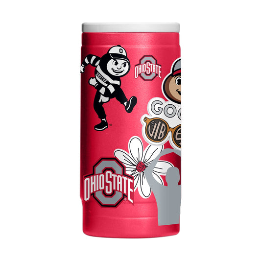 Ohio State 12oz Native Alternate Powdercoat SlimCan Coolie - Logo Brands - Flyclothing LLC