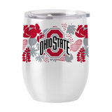 Ohio State 16oz Floral Stainless Curved Beverage