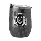 Ohio State Leopard 16oz Black Powdercoat Curved Beverage