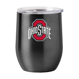 Ohio St 16oz Black Powder Coat Curved Beverage