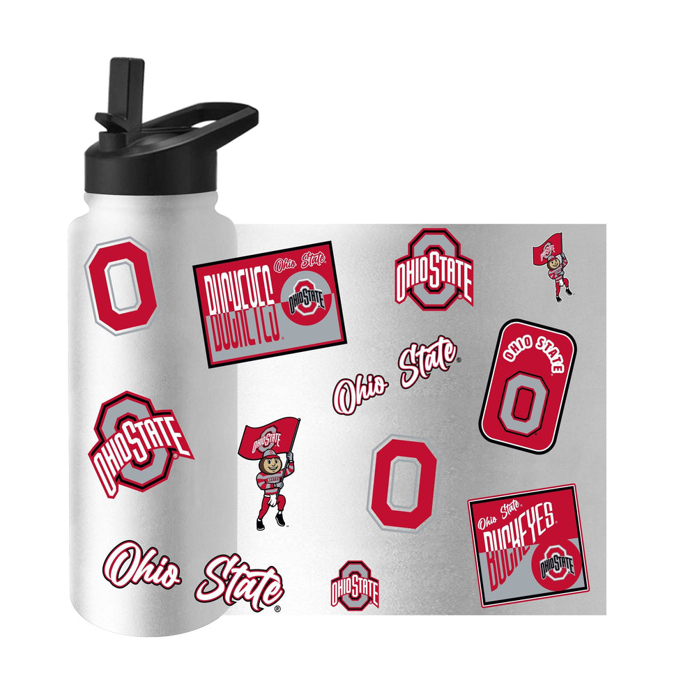 Ohio State 34oz White Dreamweave Quencher Bottle - Logo Brands - Flyclothing LLC