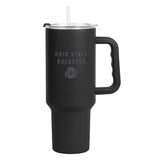 Ohio State 40oz Black Tonal Powder Coat Tumbler