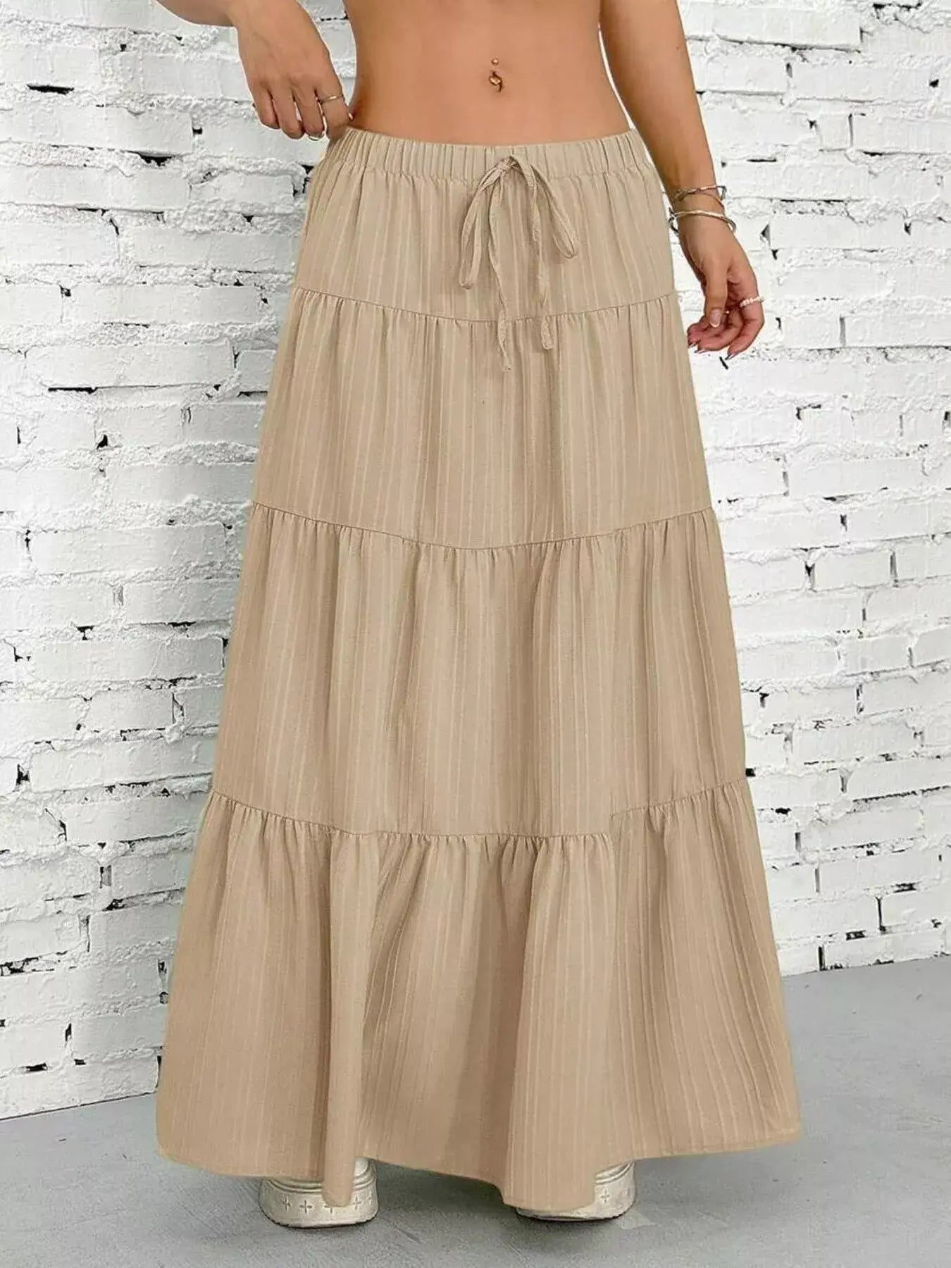 Flowy Tiered Maxi Skirt - Trendsi - Flyclothing LLC