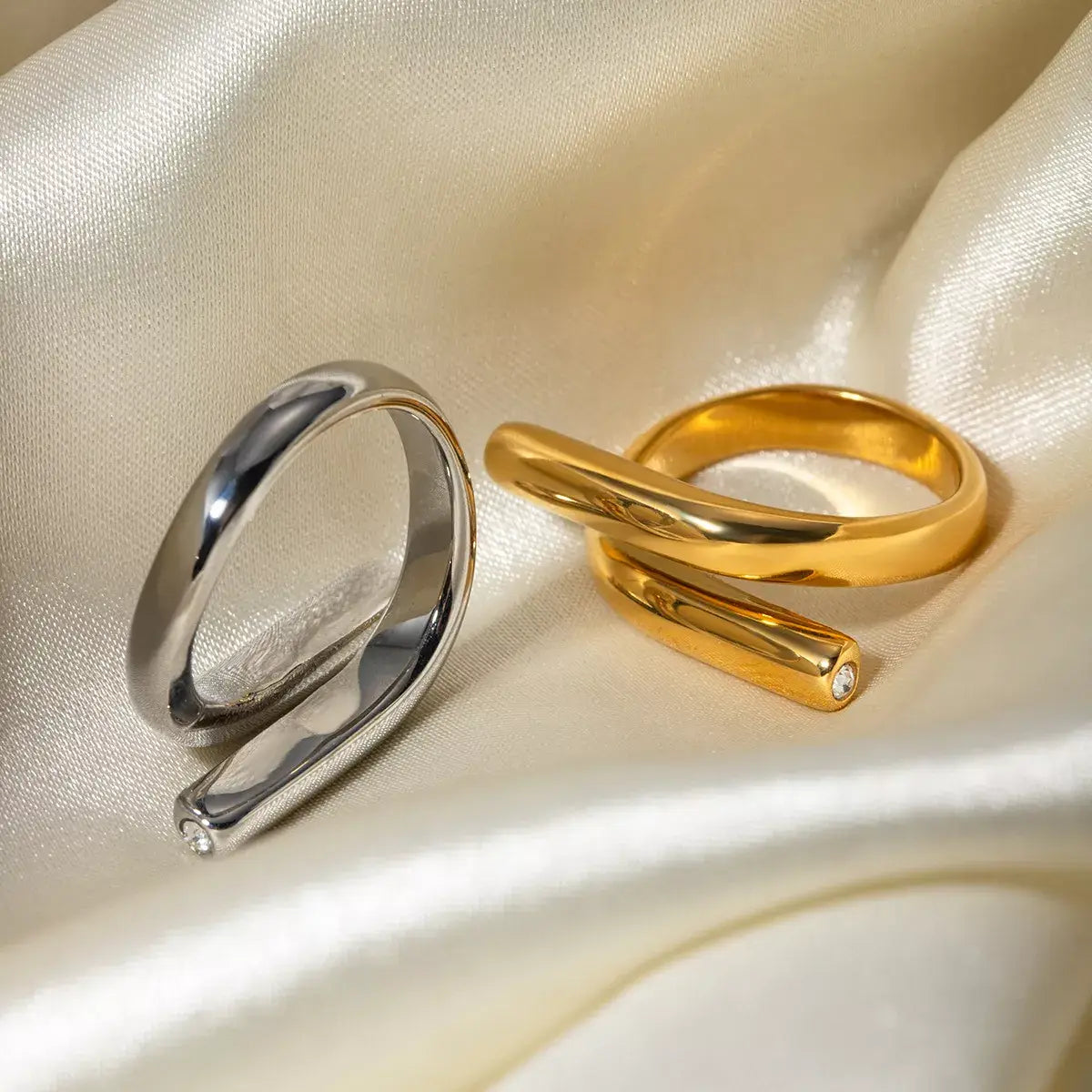 Stainless Steel Bypass Ring - Trendsi - Flyclothing LLC