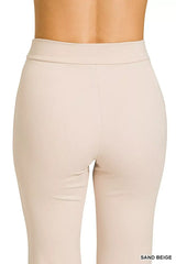Zenana Heavy Ponte Elastic Waistband Pintuck Pants - Trendsi - Flyclothing LLC