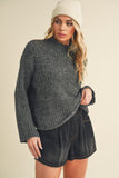 Aemi + Co Mock Neck Long Sleeve Sweater - Trendsi