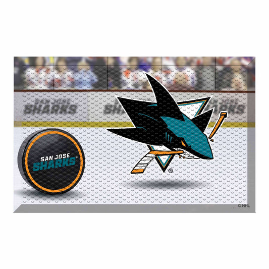 San Jose Sharks Rubber Scraper Door Mat - San Jose Sharks