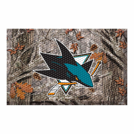 San Jose Sharks Rubber Scraper Door Mat Camo - San Jose Sharks