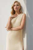 Split Round Neck Sleeveless Dress - Trendsi - Flyclothing LLC