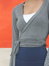 Tied Surplice Long Sleeve Top - Trendsi - Flyclothing LLC