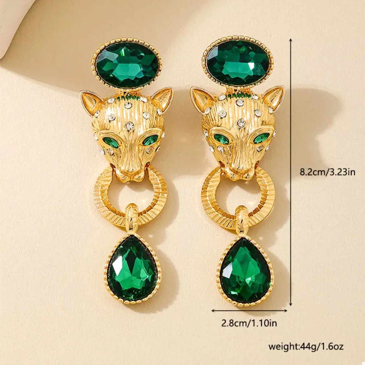 18K Gold-Plated Leopard Teardrop Earrings - Trendsi - Flyclothing LLC