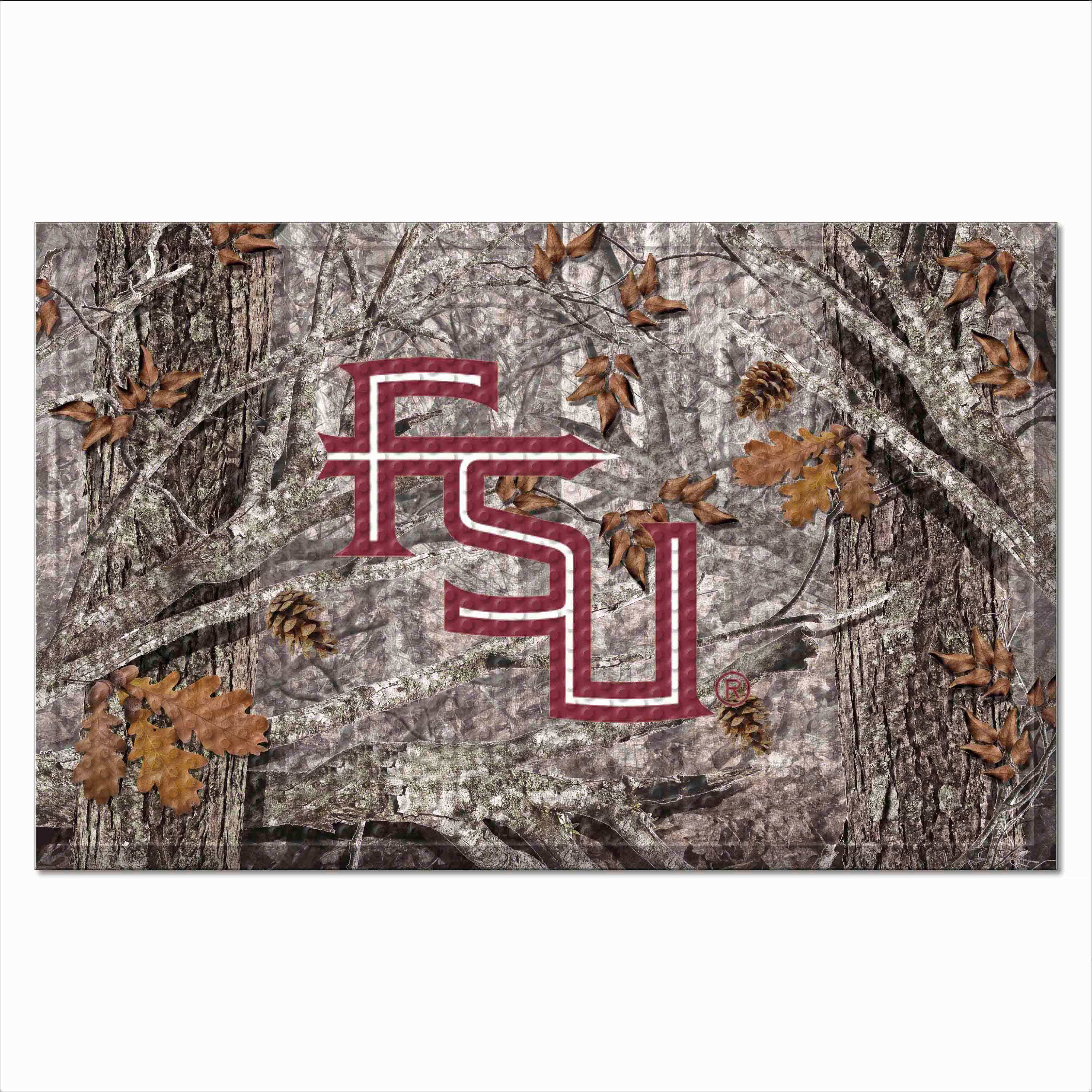 Florida State Seminoles Rubber Scraper Door Mat Camo - Florida State