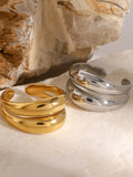 Stainless Steel Double-Layered Ring - Trendsi - Flyclothing LLC