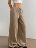 Wide Leg Drawstring Casual Pants - Trendsi - Flyclothing LLC