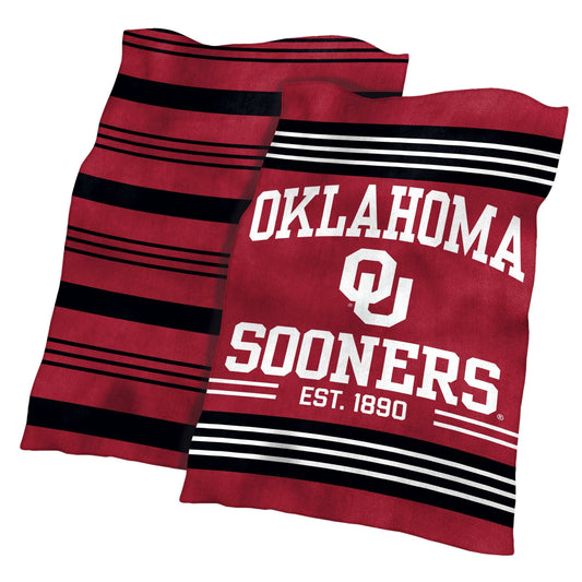 Oklahoma Colorblock Plush Blanket - Logo Brands - Flyclothing LLC