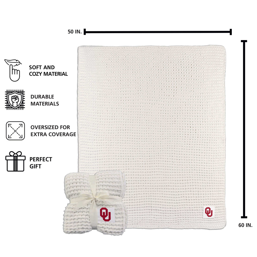 Oklahoma Cable Knit Throw 50x60 - Logo Brands - Flyclothing LLC