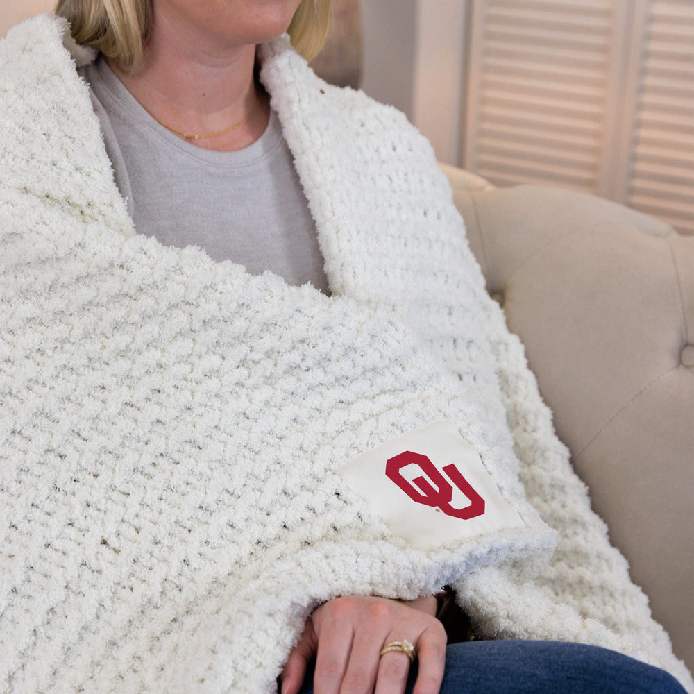 Oklahoma Cable Knit Throw 50x60 - Logo Brands - Flyclothing LLC