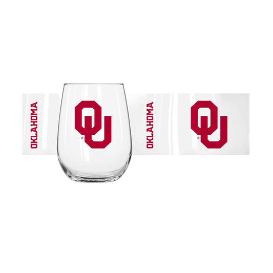 Oklahoma 16oz Gameday Curved Beverage Glass - Logo Brands - Flyclothing LLC