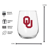 Oklahoma 16oz Gameday Curved Beverage Glass
