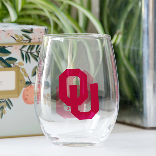 Oklahoma 16oz Gameday Curved Beverage Glass - Logo Brands - Flyclothing LLC