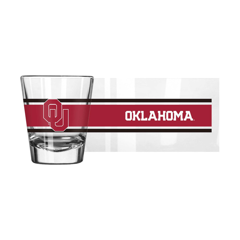 Oklahoma 2oz Stripe Shot Glass - Logo Brands - Flyclothing LLC