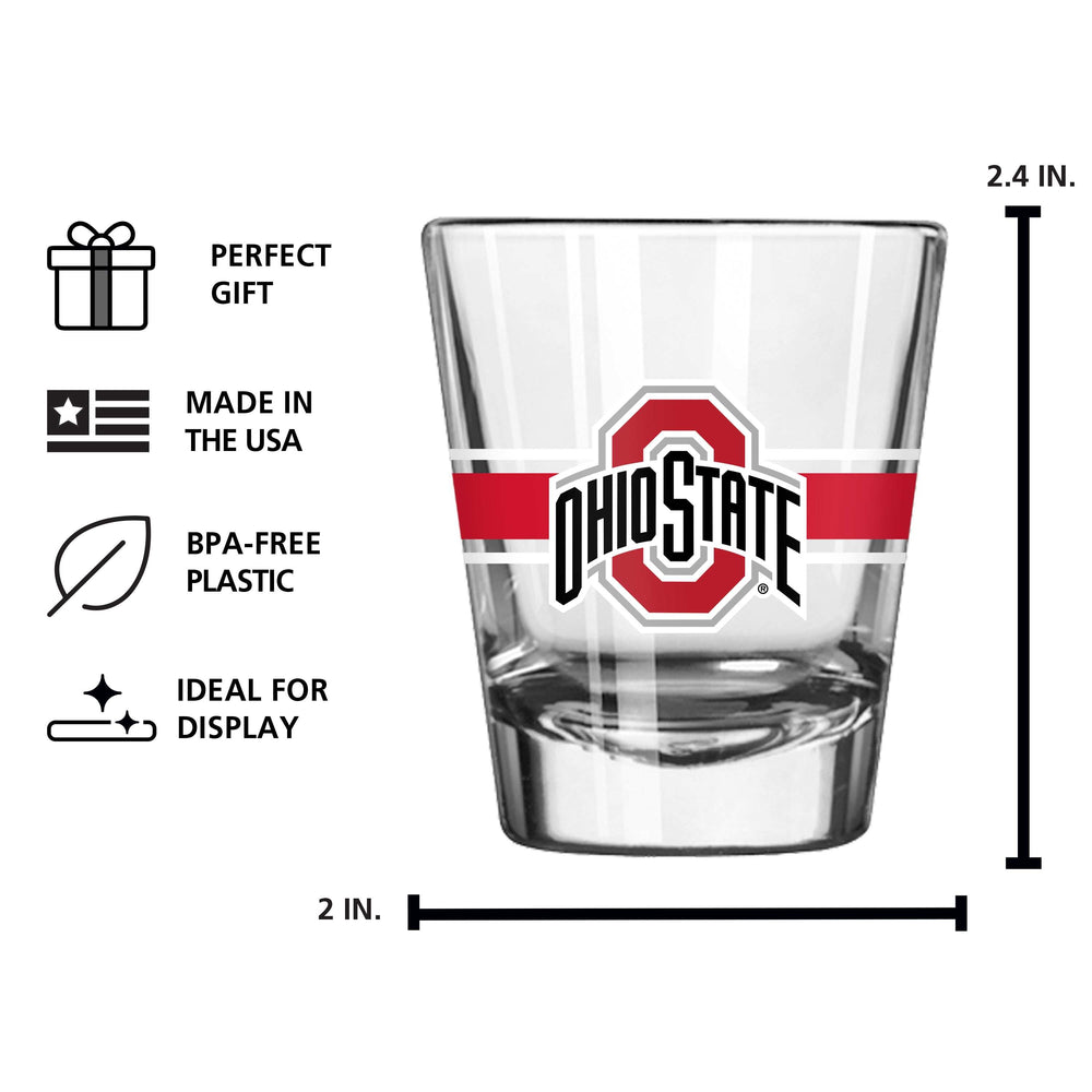 Oklahoma 2oz Stripe Shot Glass - Logo Brands - Flyclothing LLC