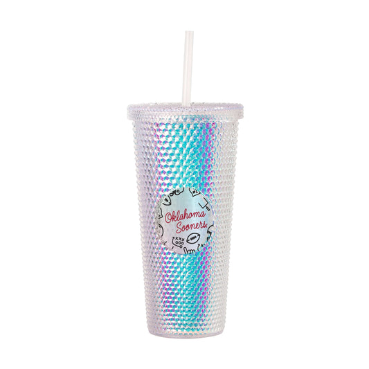 Oklahoma 24oz Playmaker Iridescent Stud Tumbler - Logo Brands - Flyclothing LLC