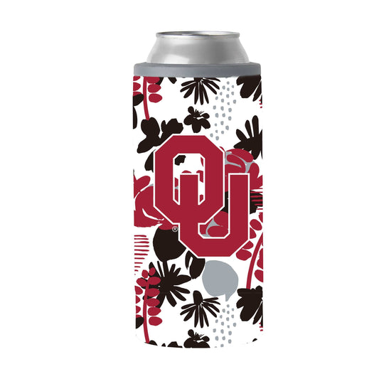Oklahoma 12oz Floral Slim Can Coolie - Logo Brands - Flyclothing LLC