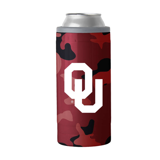 Oklahoma Camo Swagger 12oz Slim Can Coolie - Logo Brands - Flyclothing LLC
