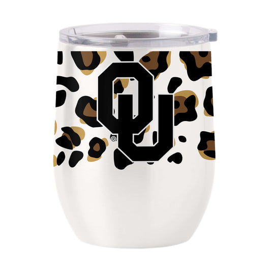 Oklahoma 16oz Neutral Leopard Stainless Curved Beverage - Logo Brands - Flyclothing LLC