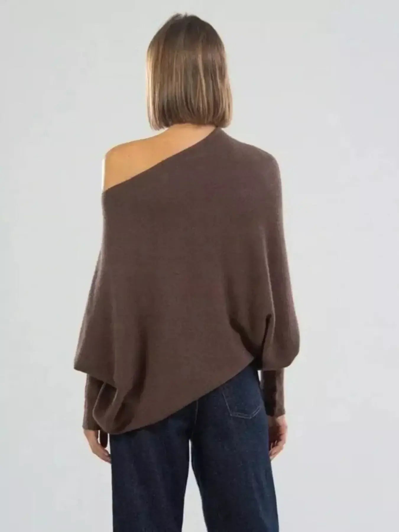 Boat Neck Long Sleeve Sweater - Trendsi - Flyclothing LLC